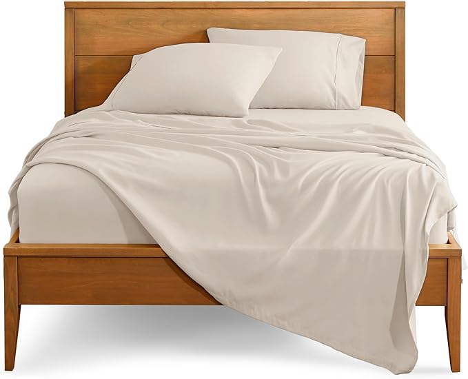 Bare Home Full Sheet Set - Luxury 1800 Ultra-Soft Microfiber Full Bed Sheets - Double Brushed - Deep Pockets - Easy Fit - 4 Piece Set - Bedding Sheets & Pillowcases (Full, Wheat)