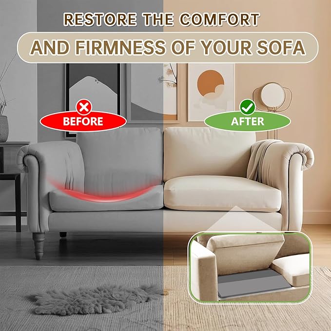 2 Pcs Couch Cushion Support for Sagging Seat High Density Trapezoidal Couch Supports for Sagging Cushions Grey Sofa Cushion Support Under Couch Cushion Support Fixes The Sag Problem