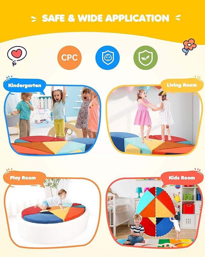 Kids Play Couch, 2-in-1 Egg-Shape Kid Plays Sofa with Unique Ball Pit(no Balls Included), Tangram Puzzle Play Couch for Playroom, Modular Play Couchs for Inspiring Creativity, Samba