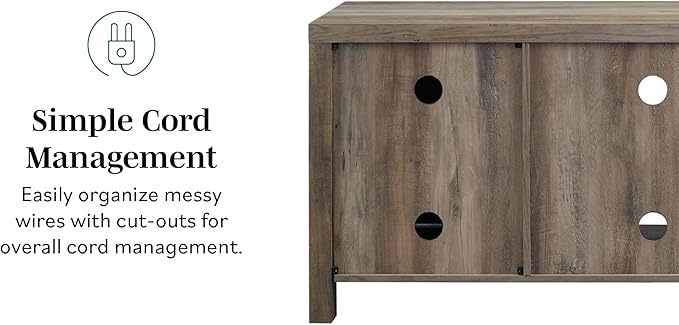 Walker Edison Georgetown Modern Farmhouse Double Barn Door TV Stand for TVs up to 65 Inches, 58 Inch, Rustic Oak