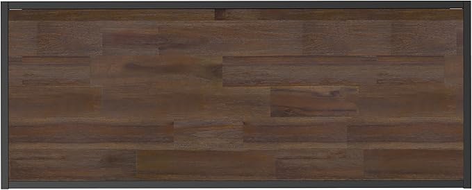 SIMPLIHOME Erina Desk - 60-Inch Wide Solid Acacia Wood and Metal Writing Desk in Distressed Charcoal Brown, Modern Industrial Home Office Computer Table for Study with 2 Drawers and Keyboard Tray