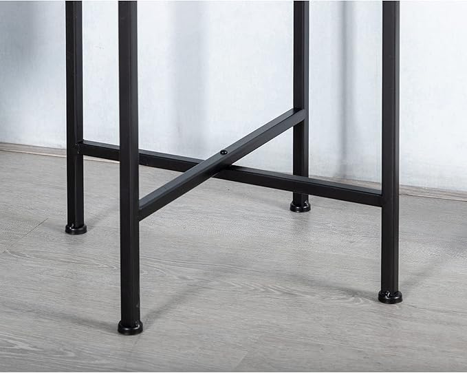 HollyHOME Small Round Metal Waterproof End Table, Accent Indoor&Outdoor Coffee Side Table, Snack Sofa Table for Living Room, Anti-Rust Decorative Plant Stand, (D) 14.5" x (H) 25", Black