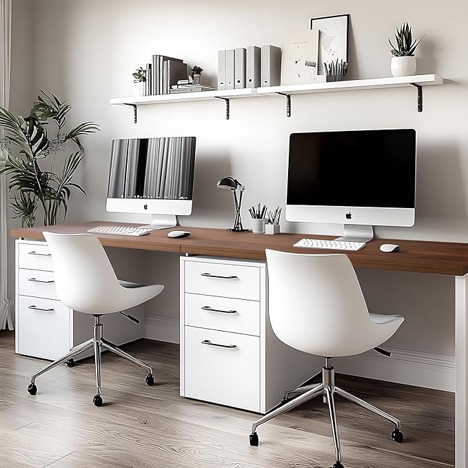 Kaboon Universal Tabletop 55"x20", Solid One-Piece Melamine Table Top, Double Desk L-Desk DIY, Home and Office, Dark Walnut
