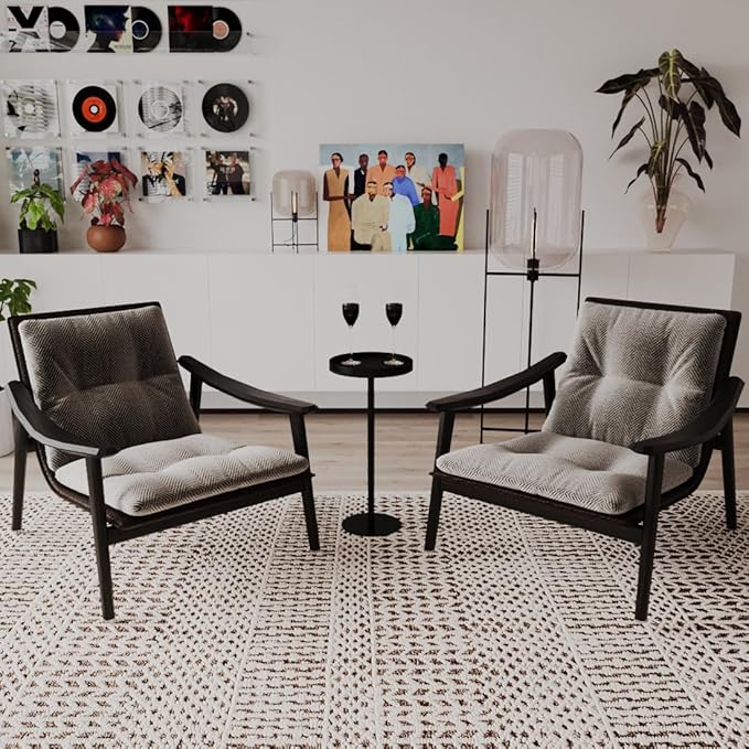 Round Drink Table,Small Pedestal Table,Small Round Side Table for Narrow Spaces,Martini Table for Living Room, Bedroom, Bathroom,Balcony (Black)