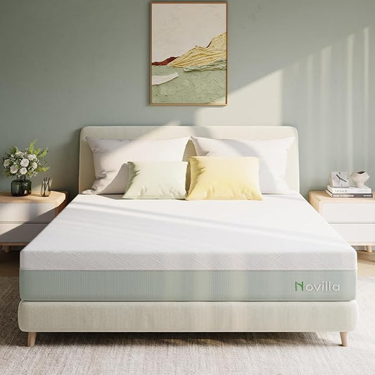 Novilla Queen Mattress,10 Inch Gel Memory Foam Mattress for Suppotive &Pressure Relieving, Medium Firm Feel in a Box,Bliss