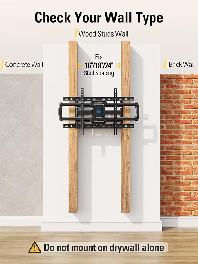 Mounting Dream TV Wall Mount for Most 42-84 Inch TVs, Full Motion Wall Mount Bracket with Articulating Arms , Max VESA 600x400mm , Up to 100LBS , Fits 16" , 18" , 24" Studs
