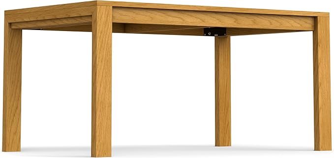 SIMPLIHOME Wilson Dining Table, Solid Wood Oak Veneer, 60 x 36 inches, Transitional-Style Rectangular Kitchen Table for up to 6 People