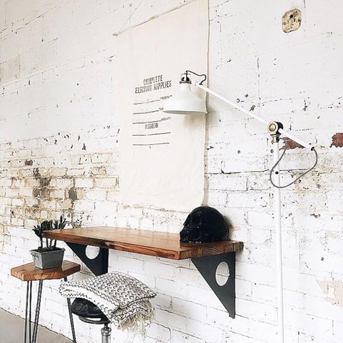 Industrial Rustic Wall-Mounted Table, Dining Table Desk, Pine Wood Wall-Mounted Bar Tables (31“X14”)