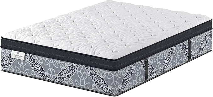 Kingsdown Passions Kelbrooke 16" Plush Euro Pillow Top Hybrid Mattress Twin, Cool Gel Memory Foam Layer Motion Isolation Quilted Top Premium Mattress