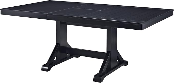 Walker Edison 6-Piece Black Solid Wood Dining Set