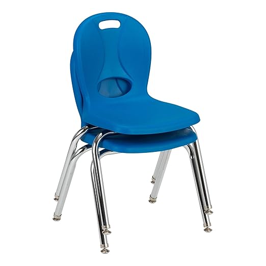 Learniture LNT-114-CSW-BB Learniture Structure Series School Chairs for Classroom, 14" Seat Height, Brilliant Blue, Pack of 4
