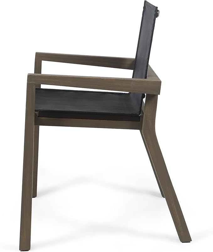 Merax Mesh Seating Solid Wood Dining Chairs Set of 2, French Country Style Accent Side Seating Furniture for Kitchen, Living Room, Textile Back,Grey