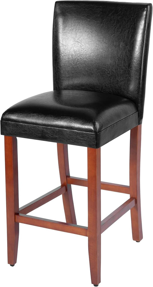 Homepop Home Decor | Classic Counter Height Bar Stools | 29 Inch Bar Stools | Decorative Home Furniture (Black) Single Pack