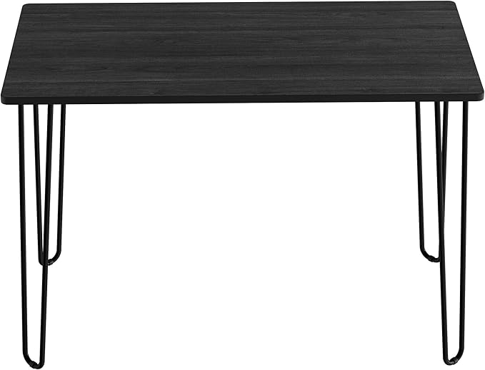 Lavish Home Desk with Hairpin Legs - Modern Industrial Style Home Decor - Woodgrain-Look and Steel Accent Home Office Furniture (Black)