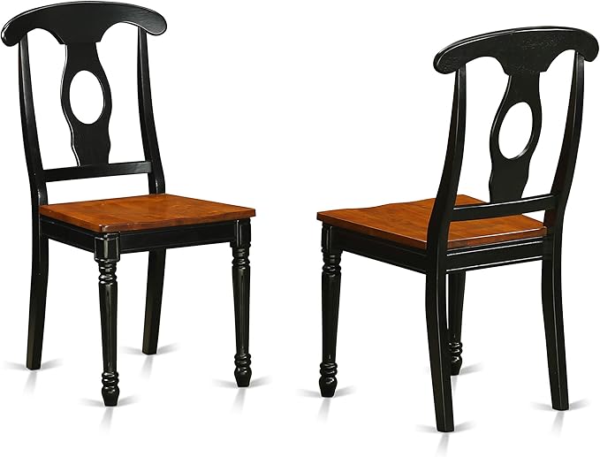 East West Furniture QUKE9-BCH-W 9 Piece Dining Room Furniture Set Includes a Rectangle Kitchen Table with Butterfly Leaf and 8 Dining Chairs, 40x78 Inch, Black & Cherry