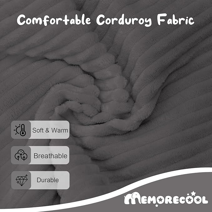 MeMoreCool Modular Kids Couch, Corduroy Play Toddler Couch for Bedroom Playroom Furniture, Convertible Foam Kids Sofa Bed, Fold Out Baby Sofa for Girl Boy, Dark Grey