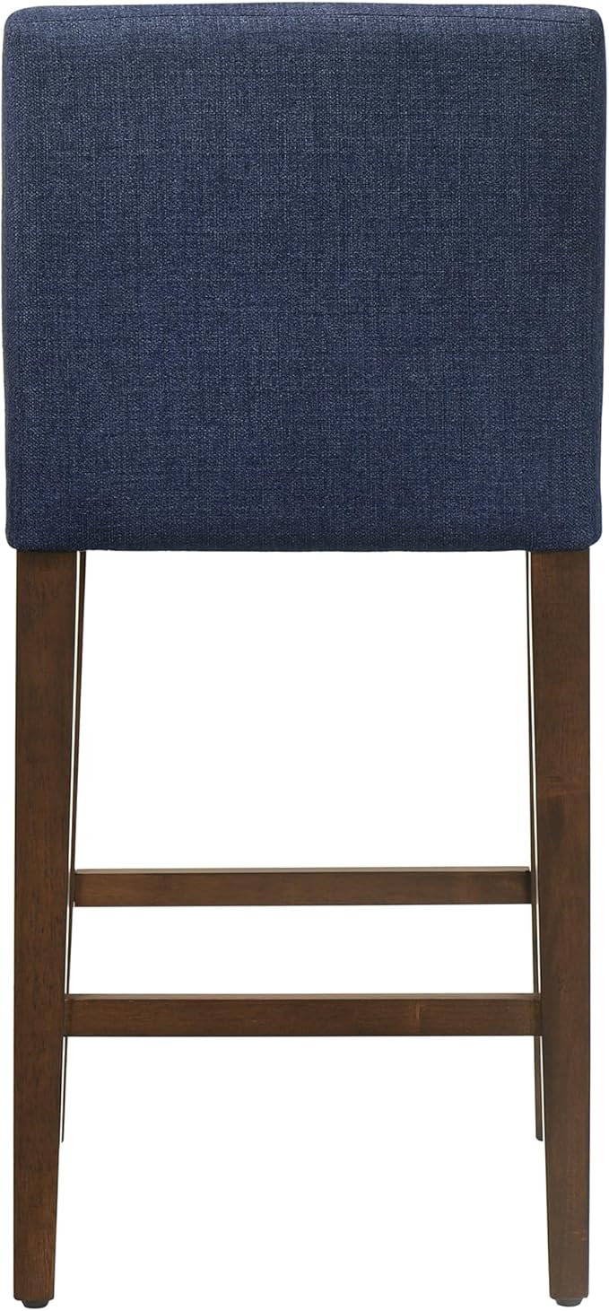 CHITA Counter Height Bar Stools Set of 3, 27" H Seat Height Upholstered Barstools, Fabric in Midnight Blue