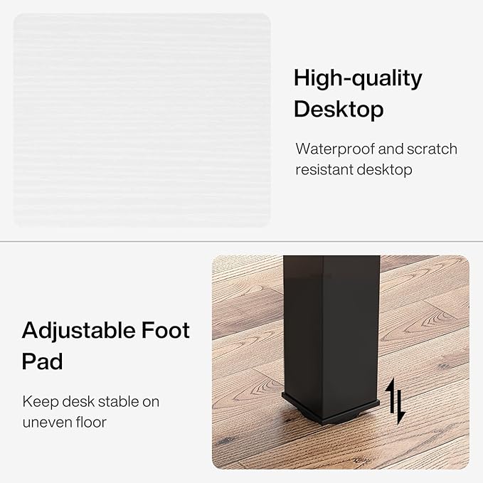 Tribesigns 78.7 Inches Extra Long Computer Desk 2 Person Desk, Double Long Desk, Workstaion for Home Office (White+Black)