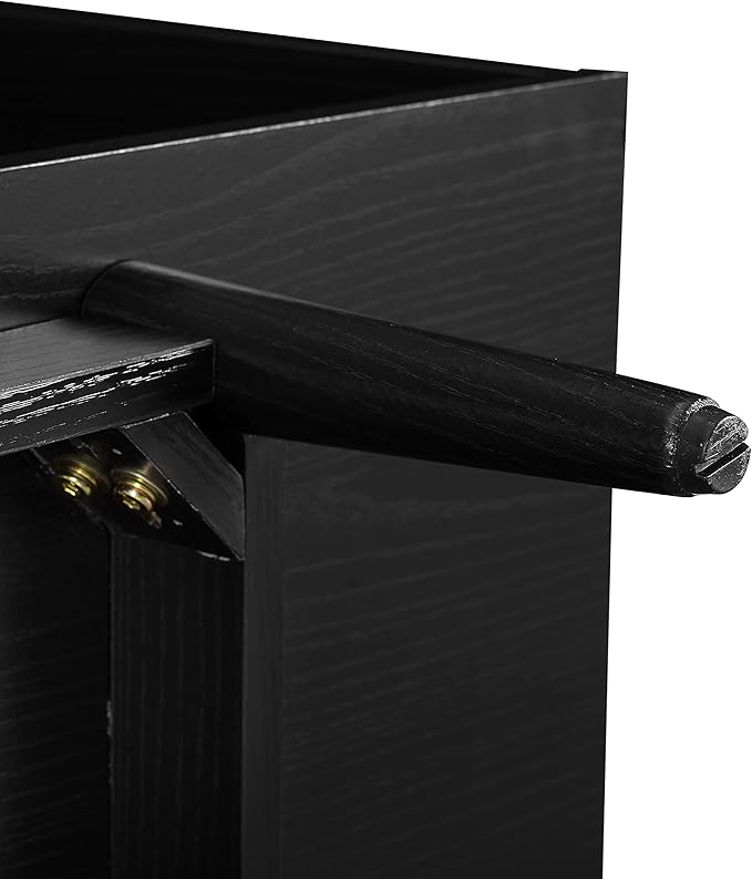 Crosley Furniture Liam Large Vinyl Record Storage TV Stand and Entertainment Center, Media Console, Black