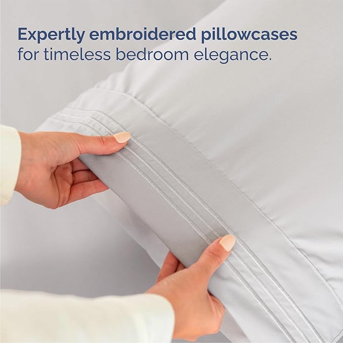 Twin Size 3 Piece Sheet Set - Comfy Breathable & Cooling Bed Sheets Set - Hotel Luxury Bedding for Women, Men, Kids, Teens, Boys & Girls - Deep Pockets, Soft and Wrinkle Free - Oeko-Tex - French Grey