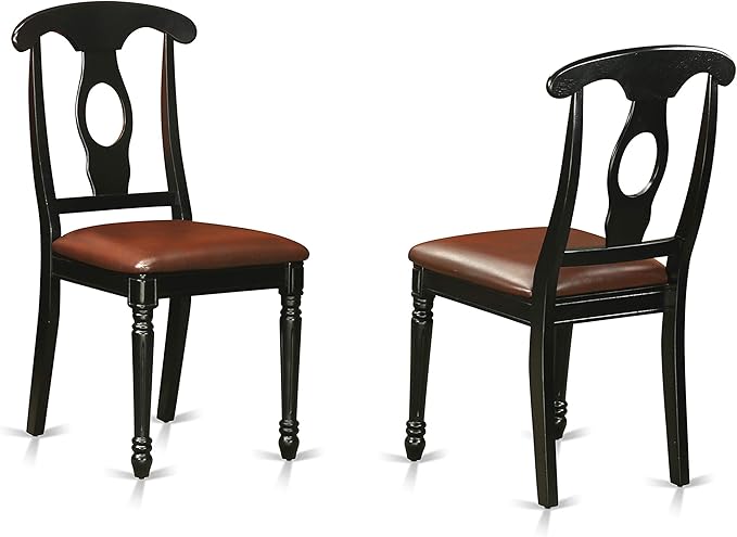 East West Furniture LGKE9-BCH-LC 9 Piece Dining Set Includes a Rectangle Dining Room Table with Butterfly Leaf and 8 Faux Leather Upholstered Kitchen Chairs, 42x84 Inch, Black & Cherry