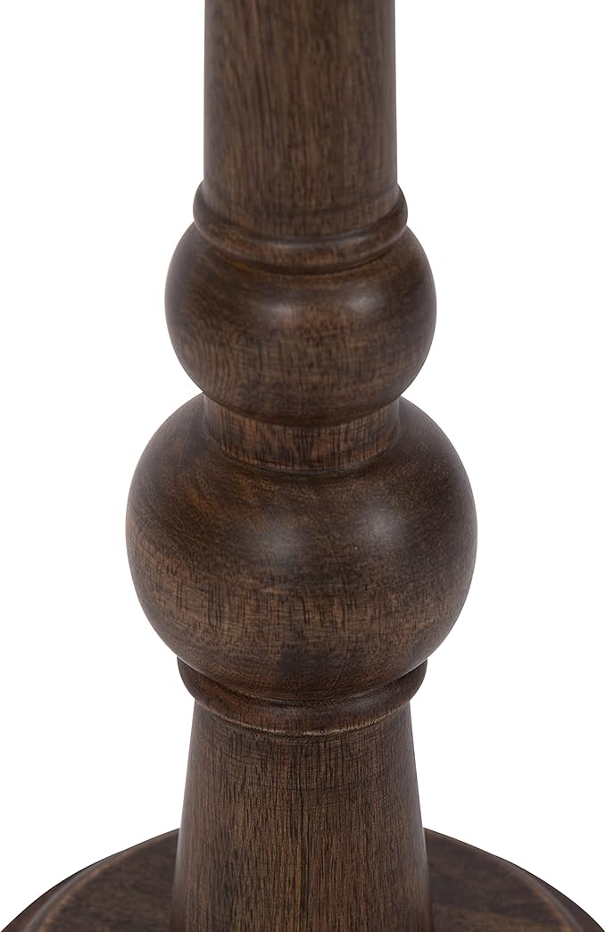Kate and Laurel Wegner Traditional Wooden Round Drink Table, 8 x 23, Rich Brown, Elegant and Durable Pedestal Table for Use as Small Drink Table, Plant Stand, or Decorative Item Display