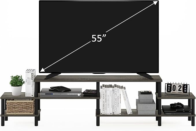 Furinno Turn-N-Tube Grand Stand for TV up, 78 Inch, French Oak
