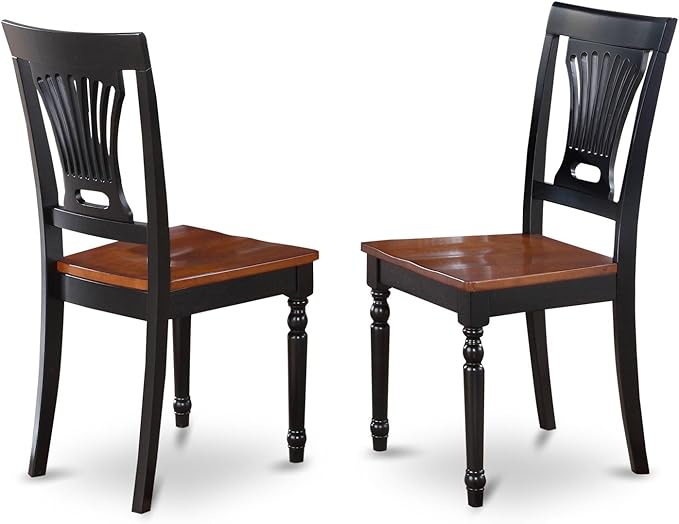 East West Furniture PLAI5-BLK-W 5 Piece Dinette Set for 4 Includes an Oval Dining Room Table with Butterfly Leaf and 4 Dining Chairs, 42x78 Inch, Black & Cherry