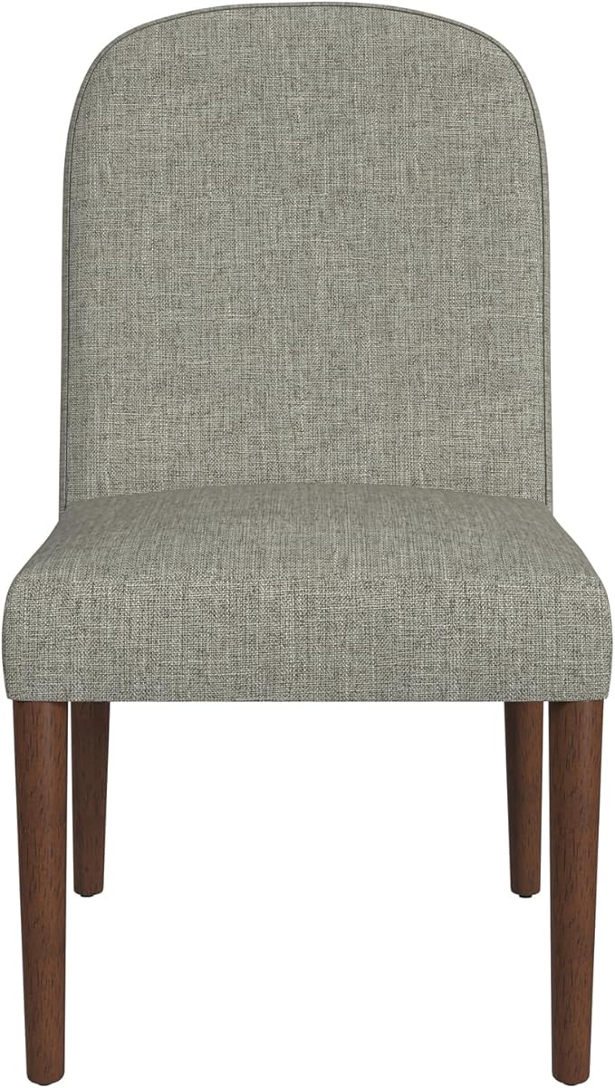 HomePop Rounded Back Upholstered Dining-Chair, Gray Woven (Single Pack)