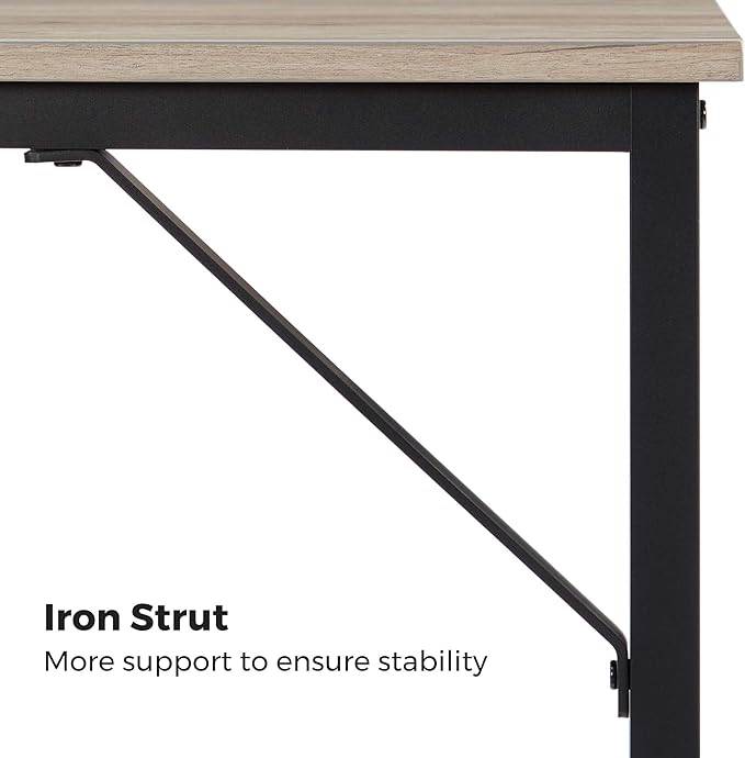 VASAGLE Computer Desk, Gaming Desk, Home Office Desk, for Small Spaces, 19.7 x 39.4 x 29.9 Inches, Industrial Style, Metal Frame, Greige and Black ULWD041B02