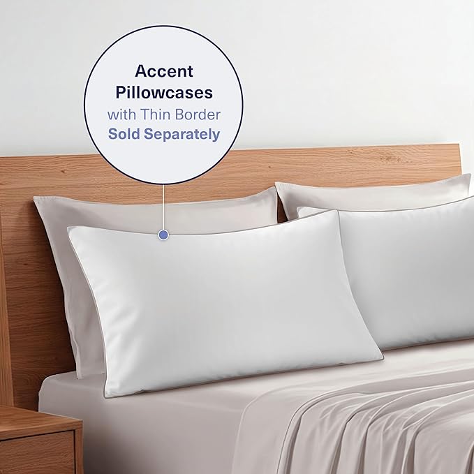 Kickoff Viscose Bamboo Sheets Queen Size 4-pc 100% Organic Bamboo Viscose Bed Cooling Sheets Queen Size Set Cool Bedding for hot Sleepers Sheet, Flat, Fitted, Pillowcases (Dove Grey, Q)