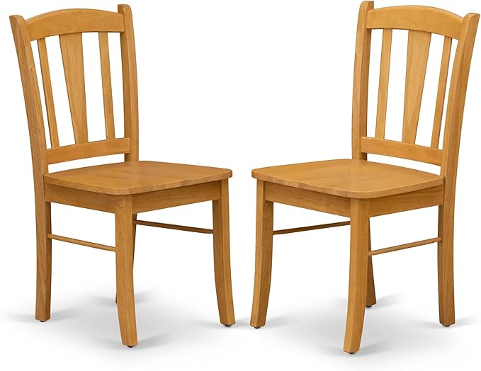 East West Furniture MZDL3-OAK-W 3 Piece Kitchen Table Set for Small Spaces Contains a Rectangle Dining Room Table with Dropleaf and 2 Dining Chairs, 36x54 Inch, Oak