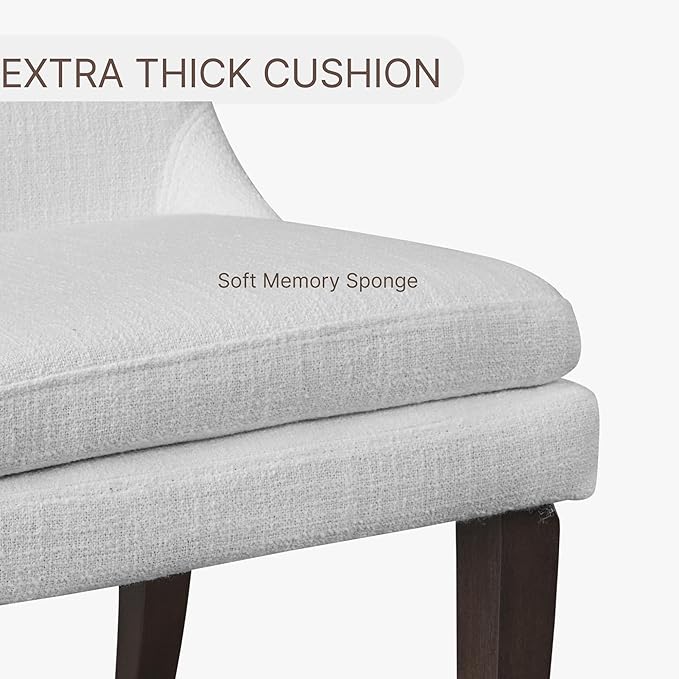 Upholstered Dining Chairs Modern Sidechair Performance Fabric High Back Armlesschair for Diningroom Kitchen,White,Set of 4(2 Box)