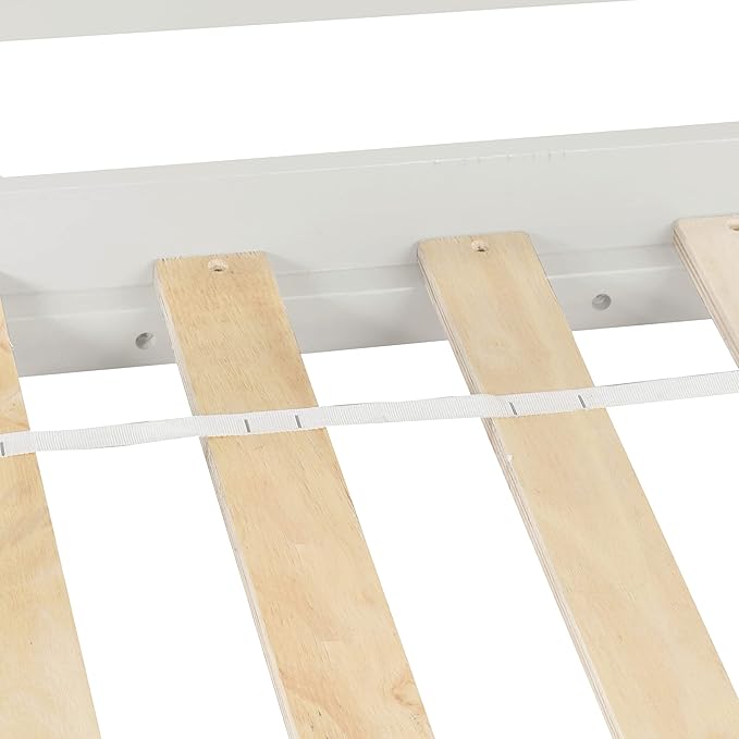 HomSof Loft Bed with Stairs and Storage,White