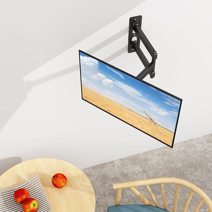 USX MOUNT Full Motion TV Wall Mount - Universal Single Stud Corner Bracket for 13-32 inch TVs, Monitor Wall Mount for LCD Monitor Swivel Tilt Rotation Articulating, VESA100x100mm, Up to 33LBS