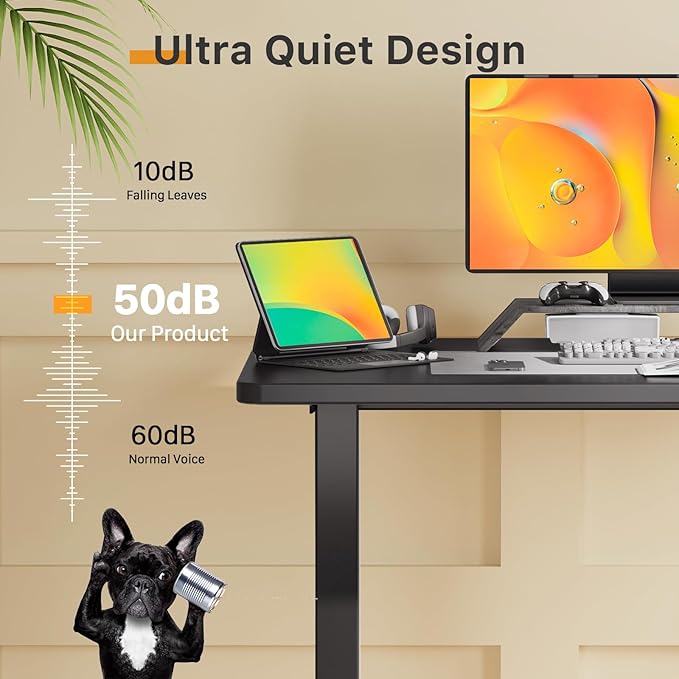 JOY worker Small Electric Standing Desk, 35" x 20" Whole Piece Height Adjustable Desk with Memory Controller, Black Sit to Stand Desk Workstation for Home Office