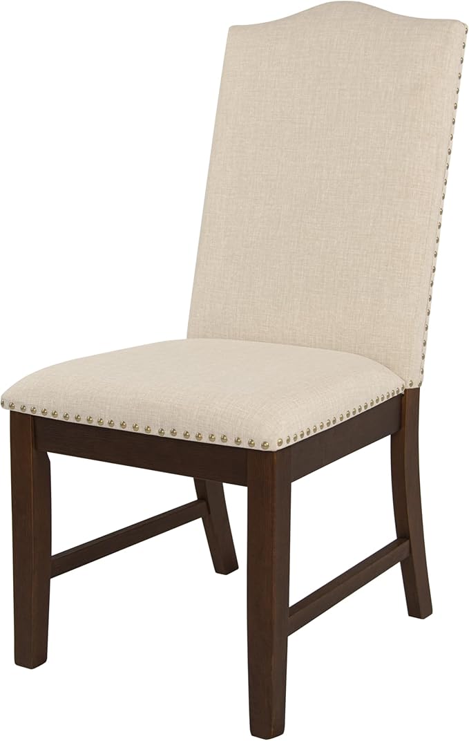 HomePop Scalloped Back Dining Chair - Beige Woven(Set of 2)