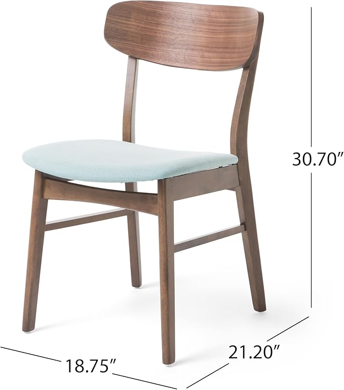Christopher Knight Home Anthony Mid-Century Modern 7 Piece Dining Set, Mint and Walnut