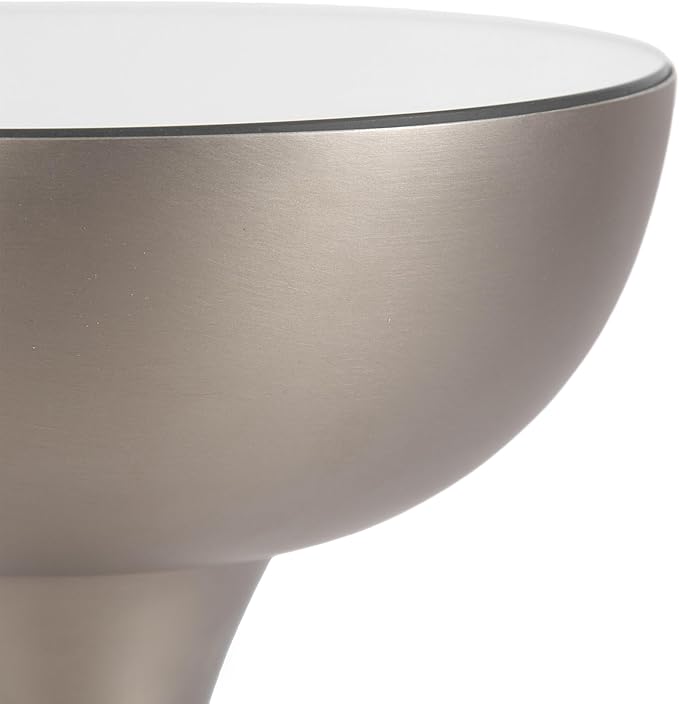 Kate and Laurel Chandon Mid-Century Sophisticated Drink Table; 8 x 8 x 23; Antique Nickel; Glam Sculptural Plant Pedestal Table for Use as Antique Mini Table or Bathtub Accent Table