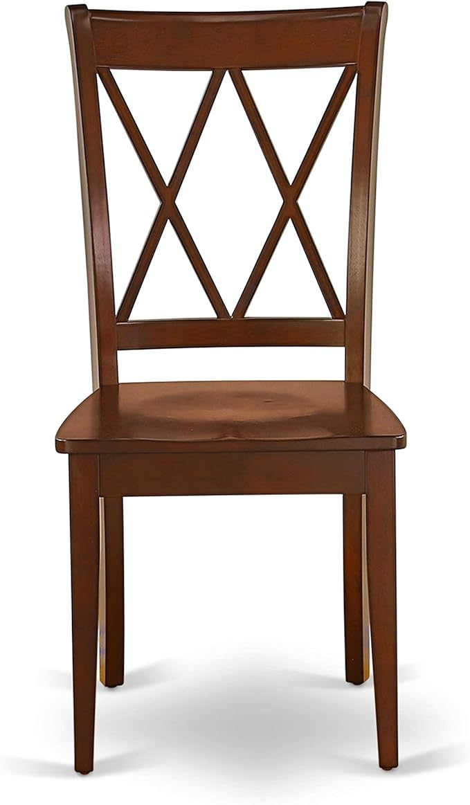 East West Furniture MLCL5-MAH-W 5 Piece Kitchen Table & Chairs Set Includes a Rectangle Dining Room Table with Butterfly Leaf and 4 Solid Wood Seat Chairs, 36x54 Inch, Mahogany