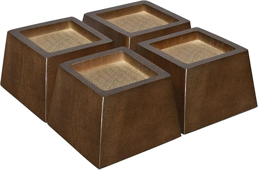 Sopicoz Wooden Furniture Risers Tapered Bed Risers (Brown 4pcs, 2 inch Pyramid)