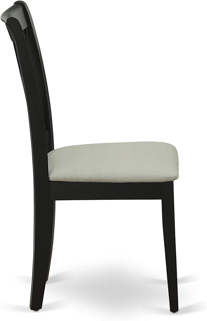 East West Furniture LGCL5-BLK-C 5 Piece Dining Table Set for 4 Includes a Rectangle Kitchen Table with Butterfly Leaf and 4 Linen Fabric Dining Room Chairs, 42x84 Inch, Black