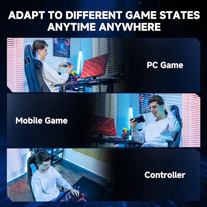 GTPLAYER Gaming Chair with Bluetooth Speakers and Footrest, Ergonomic Gamer Chair with Reclining Backrest, 3D Armrests, Adjustable Seat Height, Computer Desk Chair for Adults (Blue)