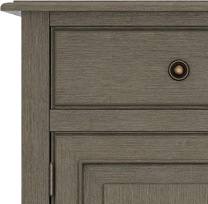 SIMPLIHOME Connaught 40-inch Wide Solid Wood Storage Cabinet in Farmhouse Grey for Entryway, Living Room, Organizer for Hats, Gloves, Shoes, Keys, Slim Design, Traditional Style