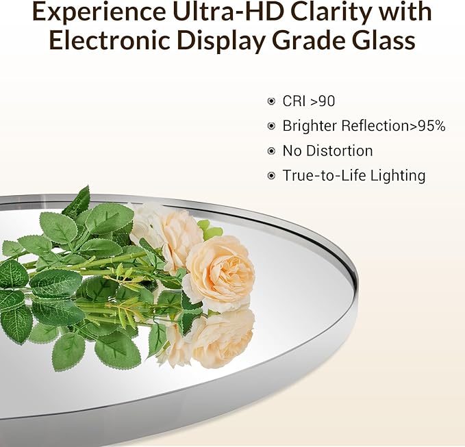ANDY STAR Rustproof Chrome Oval Mirror for Bathroom, Oval Vanity Mirror for Wall, Polished Chrome Mirror SUS304 Metal Frame Mirror HD Glass Reflection 1’’ Deep Hang Vertically & Horizontally