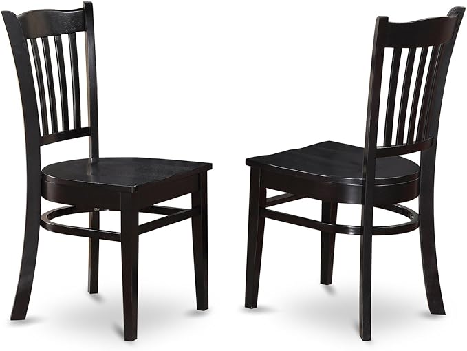 East West Furniture LGGR9-BLK-W 9 Piece Modern Dining Table Set Includes a Rectangle Wooden Table with Butterfly Leaf and 8 Dining Chairs, 42x84 Inch, Black