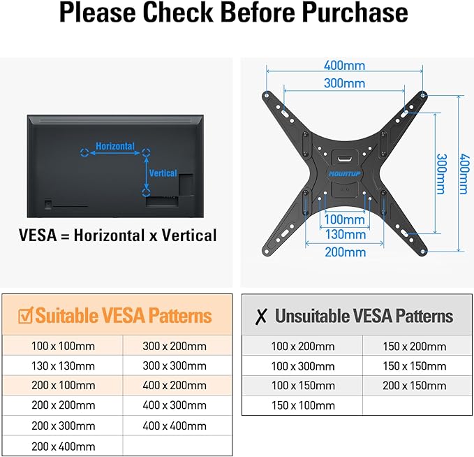 MOUNTUP Long Arm TV Wall Mount for Most 26-65 Inch TVs, Corner TV Mounts with 37.4 Inch Extension Arm, Smooth Swivel Tilt Single Stud Full Motion Bracket Max VESA 400x400mm, Holds to 77 lbs, MU0047