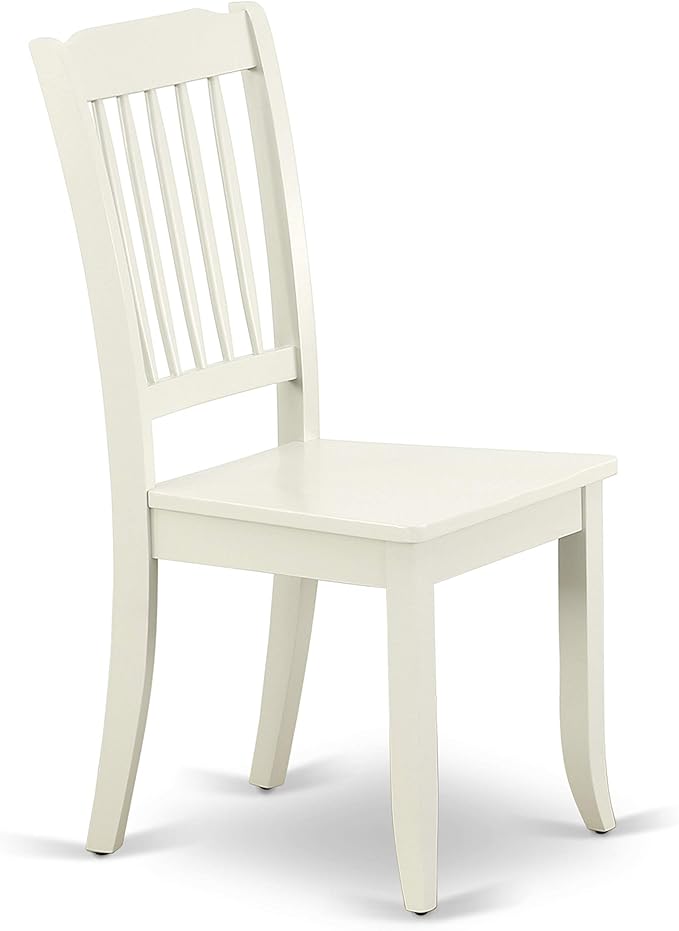 East West Furniture HBDA3-LWH-W 3 Piece Modern Dining Table Set Contains a Round Wooden Table with Pedestal and 2 Dining Chairs, 42x42 Inch, Linen White
