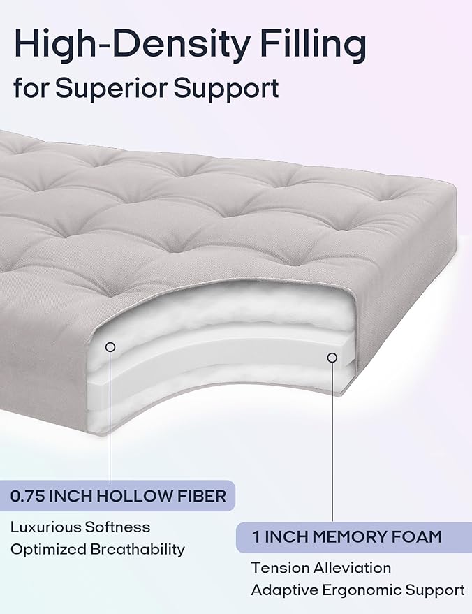 Syrinx Japanese Floor Futon Mattress, Foldable Tatami Sleeping Pad for Adults & Kids, Roll-Up Floor Bed or Bench Cushion