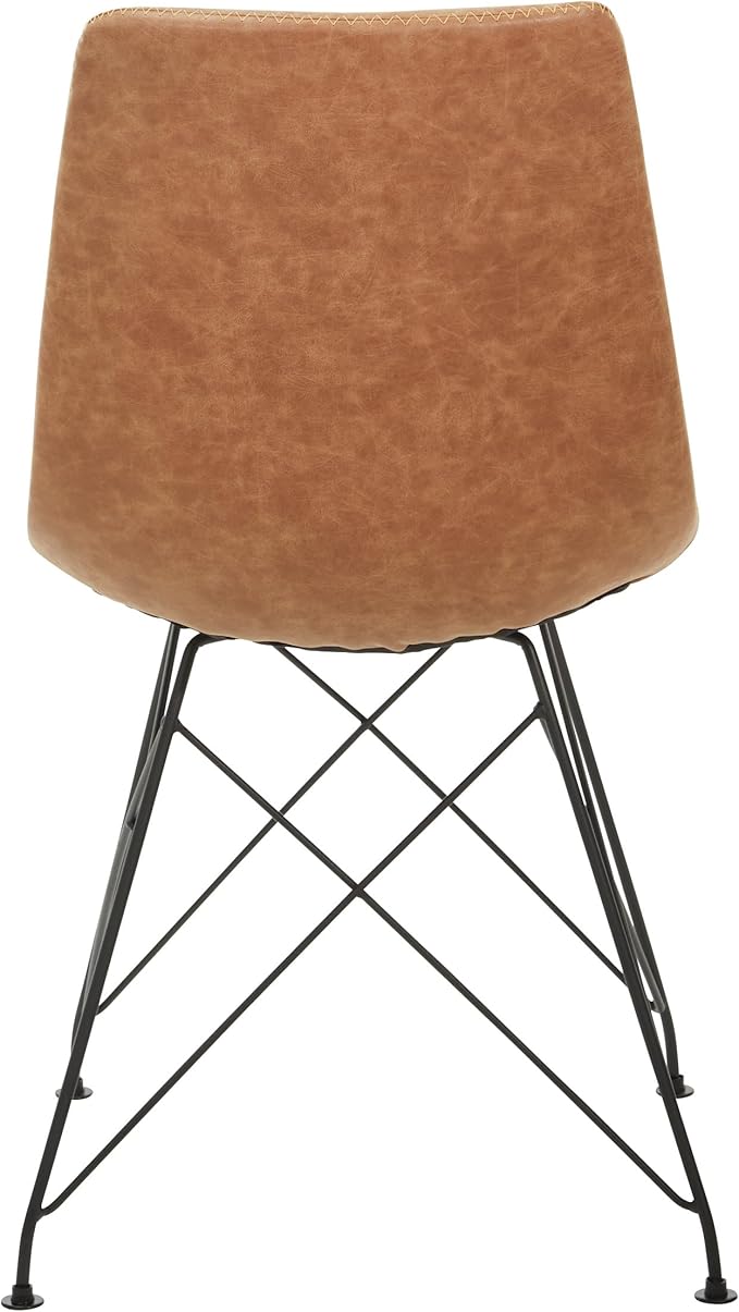 OSP Home Furnishings Trenton Modern Dining Chairs, Set of 2, Sand Faux Leather
